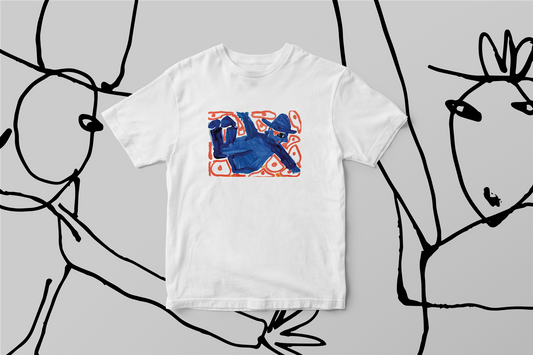 Illustrated Blue Man T-shirt